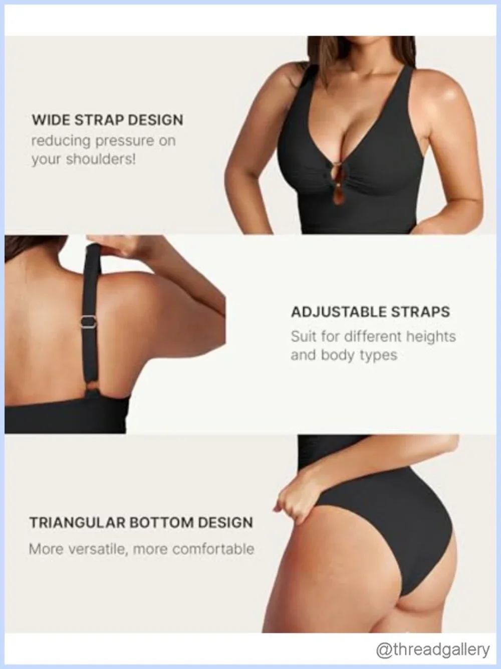 Women's One Piece Swimsuit Tummy Control Deep V Neck Bathing Suit